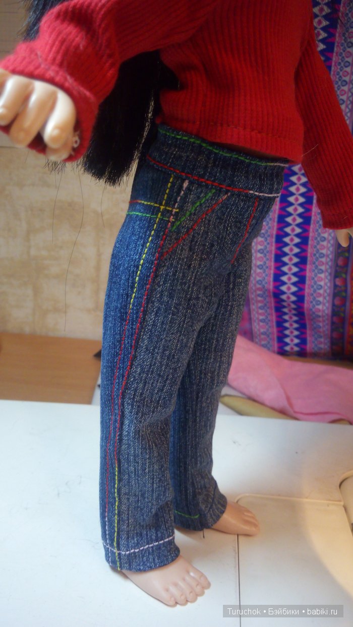 Джинсики на куклу Паола Рейна. Мастер класс