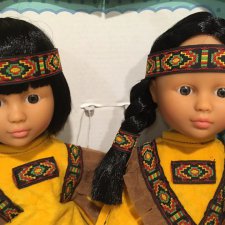 Куклы "Индейцы" мальчик и девочка