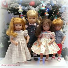 Семейство кукол Кати Крузе/Kathe Kruse поздравляет с Новым годом