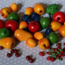 Набор фруктов из полимерной глины формат 1:12