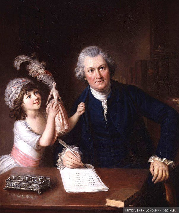 1776 ,Уильям Хоар ,Кристофер Энсти с дочерью 1776 ,Уильям Хоар ,Кристофер Энсти с дочерью