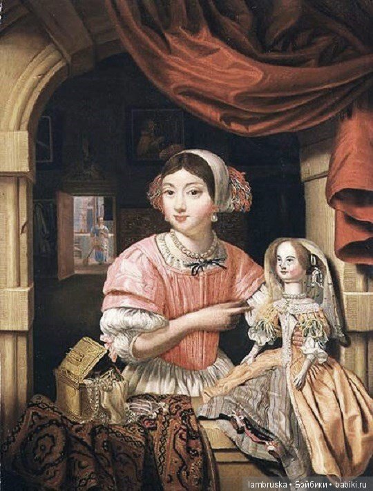 1690, Эверт Эдваерт,молодая женщины с куклой 1690, Эверт Эдваерт,молодая женщины с куклой