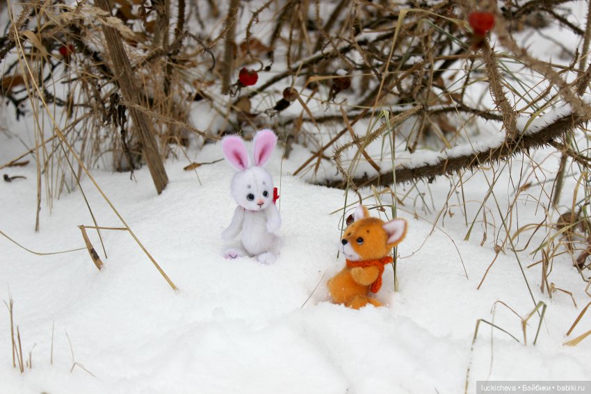 Зайчонок и Лисёнок встречают свою первую зиму | Бэйбики Зайчонок и Лисёнок встречают свою первую зиму (фото 4)