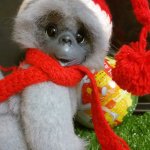 Мими-Помощник Санты моя авторская игрушка ручной работы обезьянка