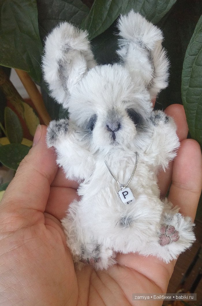 Пуппи - мой ладошечный зайчонок, авторская игрушка ручной работы (фото 6)