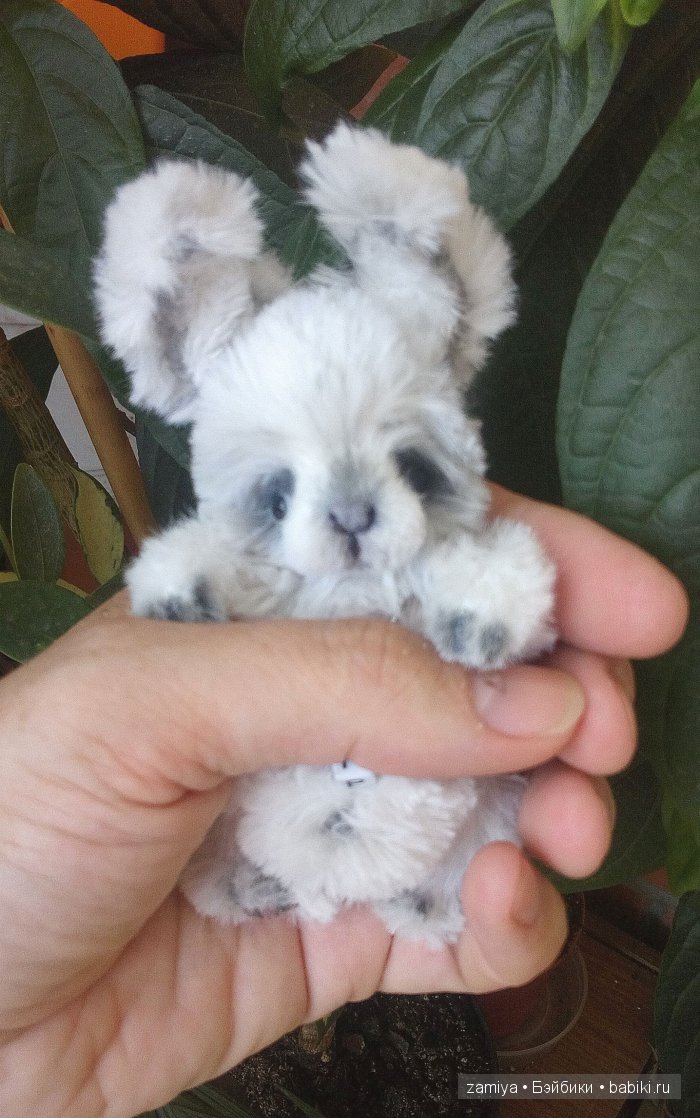 Пуппи - мой ладошечный зайчонок, авторская игрушка ручной работы (фото 4)