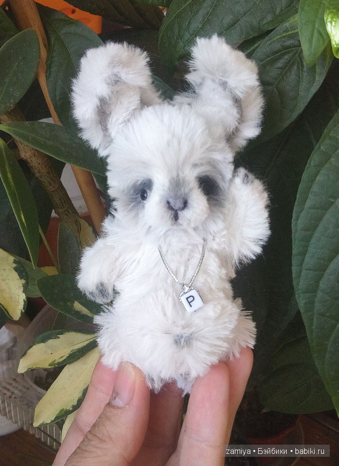 Пуппи - мой ладошечный зайчонок, авторская игрушка ручной работы (фото 5)