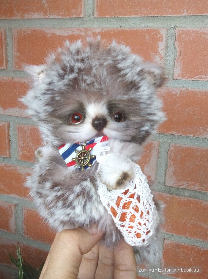 Марсель - котенок с Золотой рыбкой. Игрушка ручной работы (фото 4)