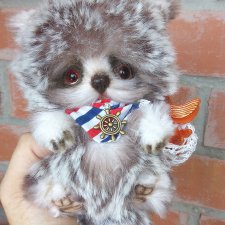 Марсель - котенок с Золотой рыбкой. Игрушка  ручной работы