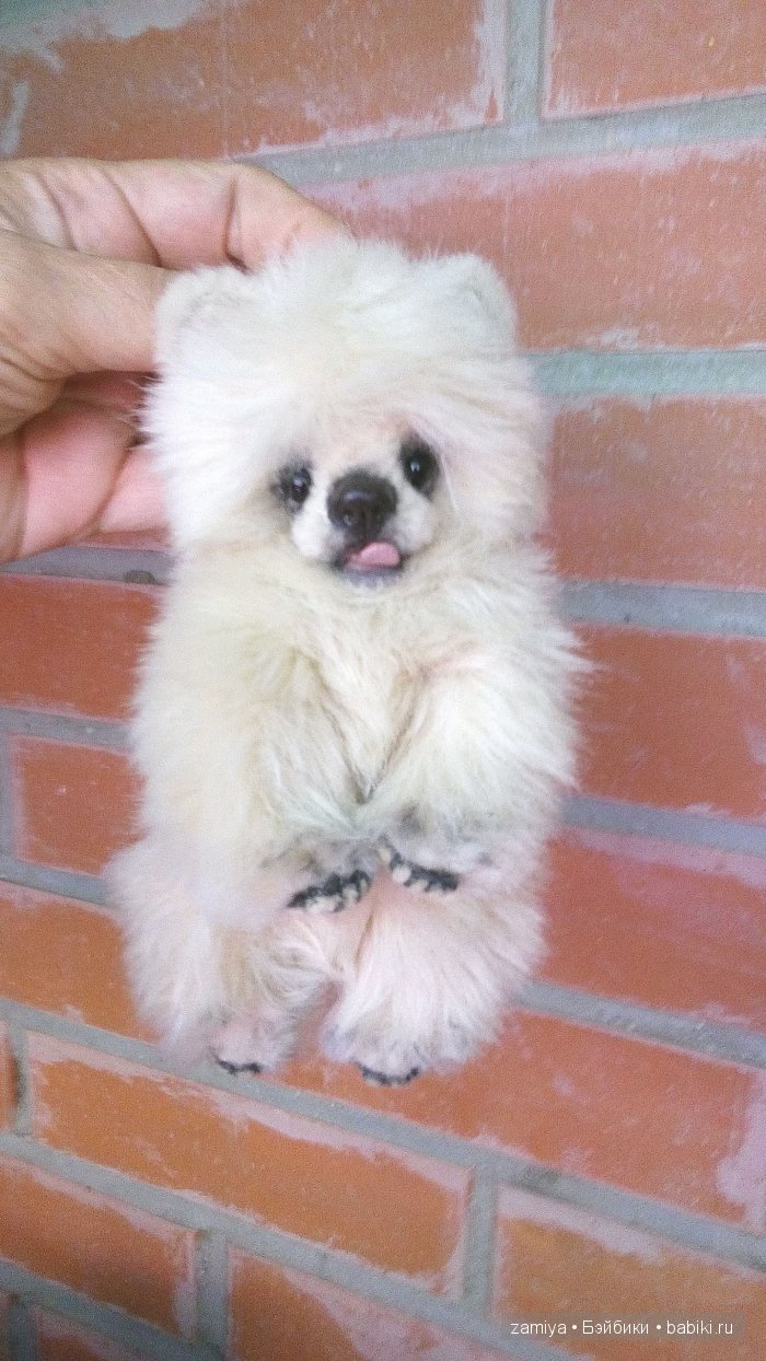 Мишка - щенок улыбашка, авторская игрушка ручной работы (фото 5)