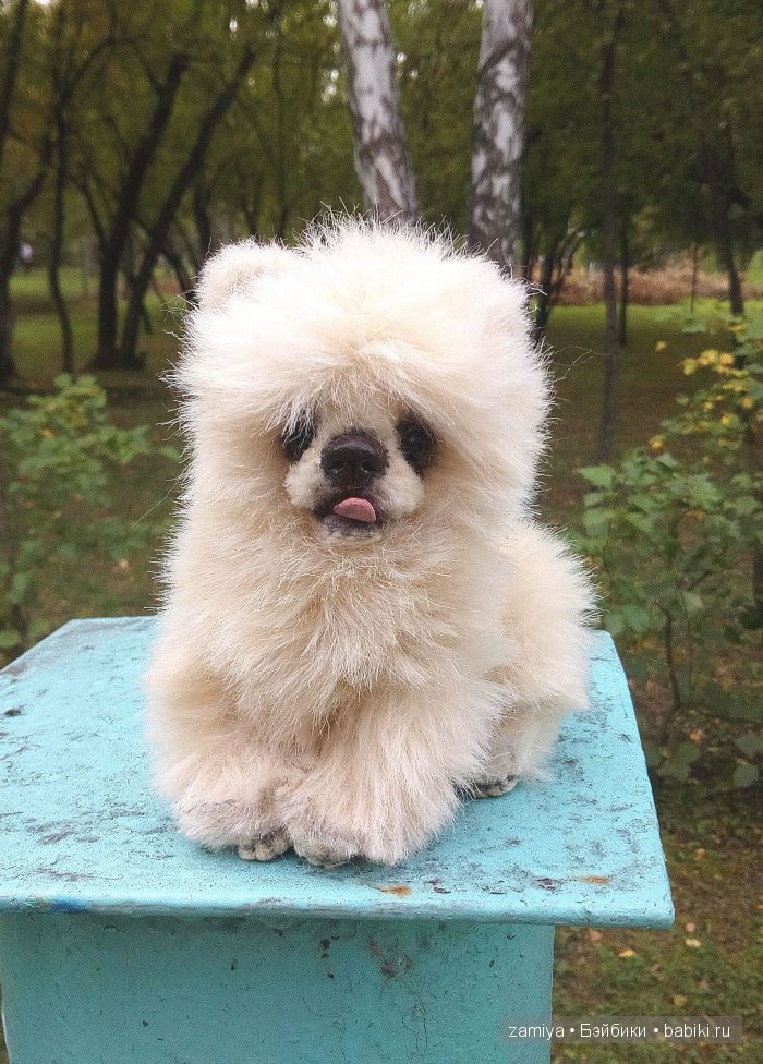 Мишка - щенок улыбашка, авторская игрушка ручной работы