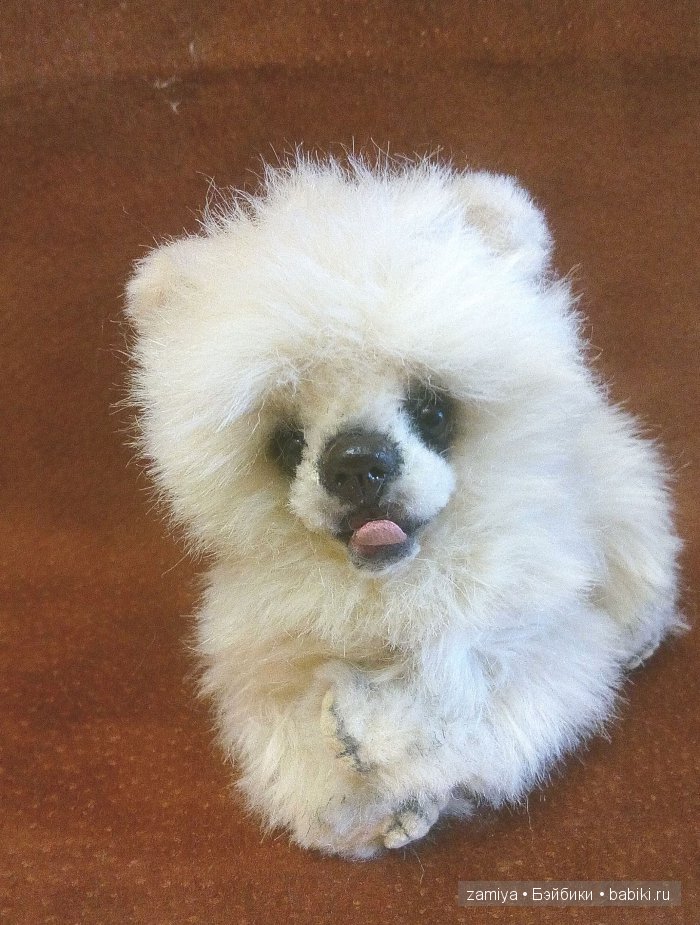 Мишка - щенок улыбашка, авторская игрушка ручной работы (фото 3)