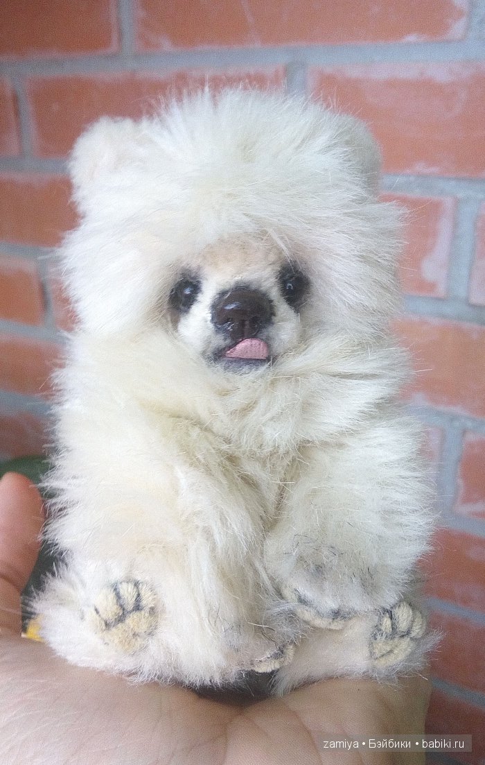 Мишка - щенок улыбашка, авторская игрушка ручной работы (фото 7)