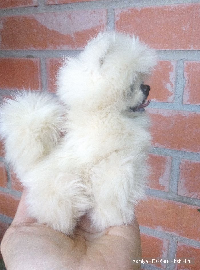 Мишка - щенок улыбашка, авторская игрушка ручной работы (фото 2)