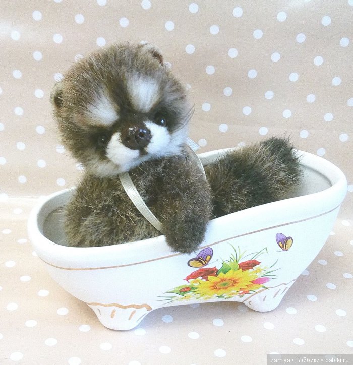 Фьюри крошка-енот на основе МК Светланы Гуменниковой - авторская игрушка ручной работы (фото 2)