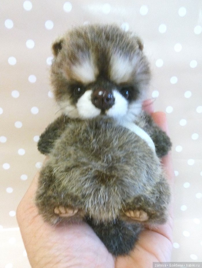 Фьюри крошка-енот на основе МК Светланы Гуменниковой - авторская игрушка ручной работы (фото 8)