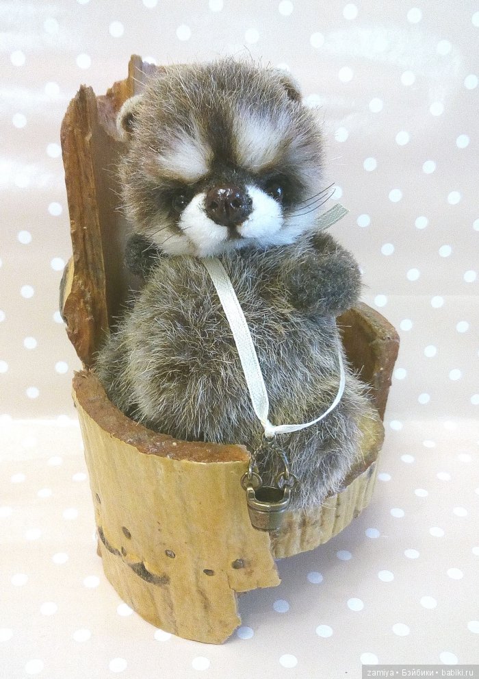 Фьюри крошка-енот на основе МК Светланы Гуменниковой - авторская игрушка ручной работы (фото 7)