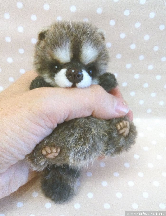 Фьюри крошка-енот на основе МК Светланы Гуменниковой - авторская игрушка ручной работы (фото 3)