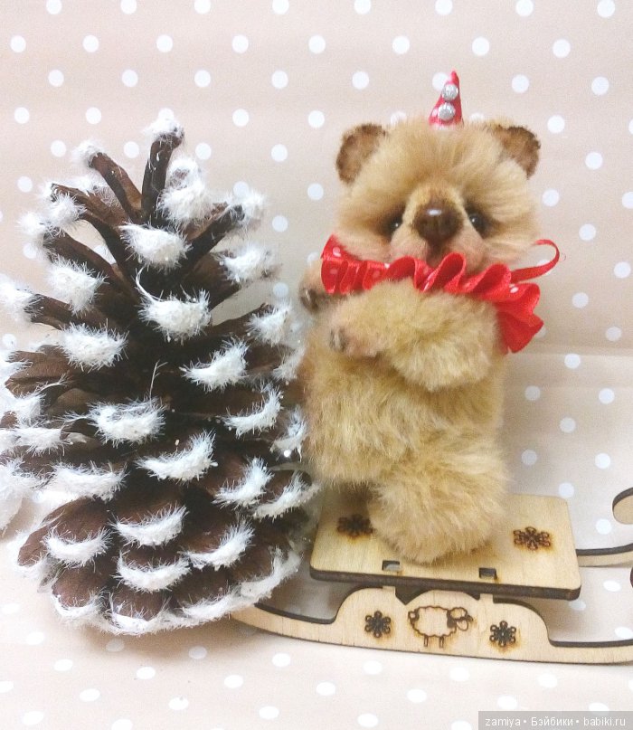 Пончик - минимишка, мишка тедди к Новому году (фото 8)