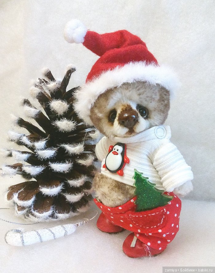 Минч -маленький помощник Санты, мишка тедди