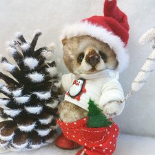 Минч -маленький  помощник Санты, мишка тедди