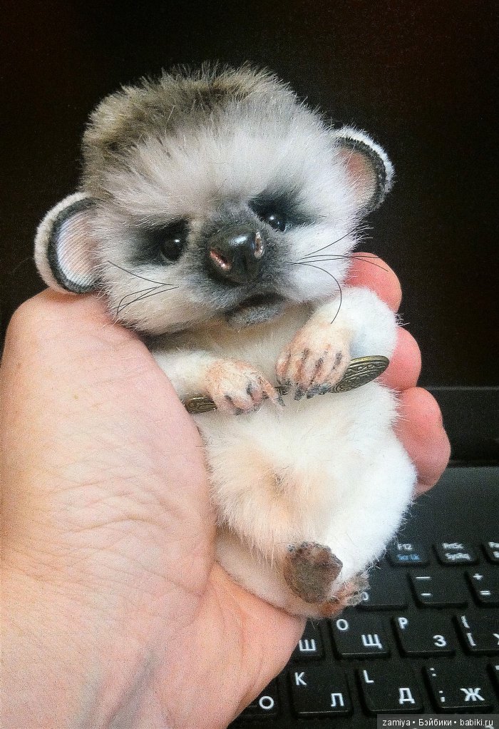 Тиша- маленький пушистый комочек или рост семейки ежиков, авторская игрушка ручной работы (фото 5)