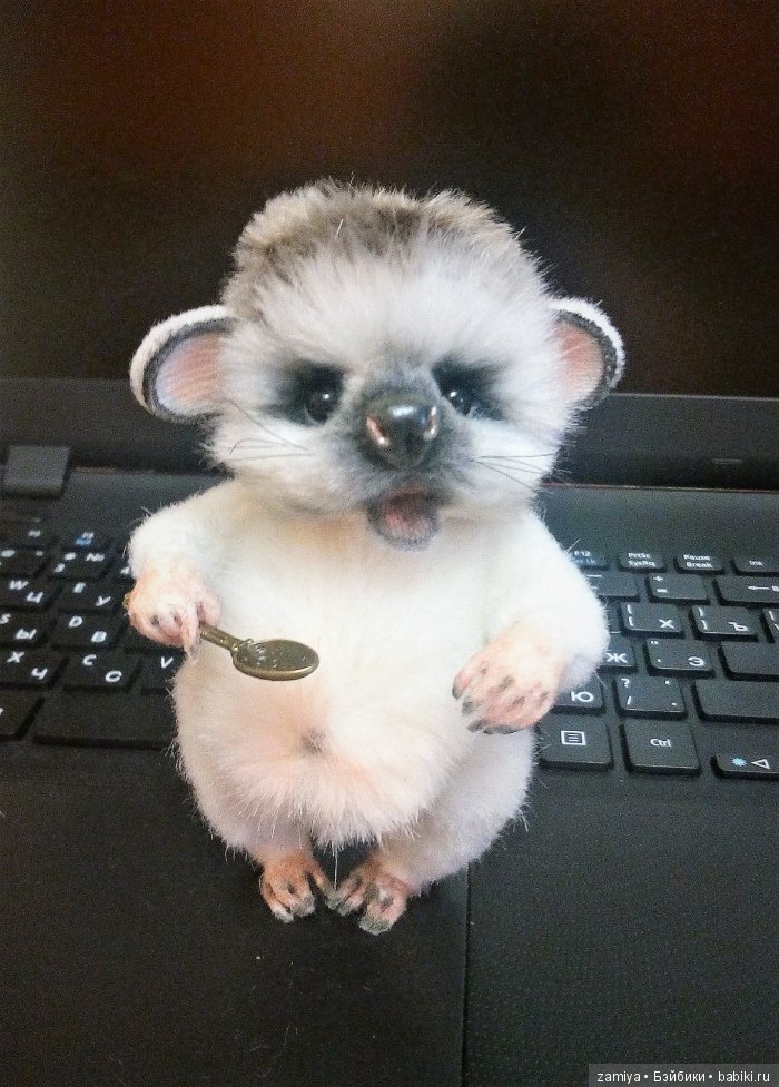 Тиша- маленький пушистый комочек или рост семейки ежиков, авторская игрушка ручной работы (фото 3)