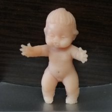 Пупс пупсик-девочка резиновый из киндера Союзпечать 3см