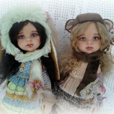 Мия и Мишель.Новогоднее настроение. ООАК кукол Паола Рейна