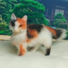 Трехцветная кошка 1к6 подвижная фигурка