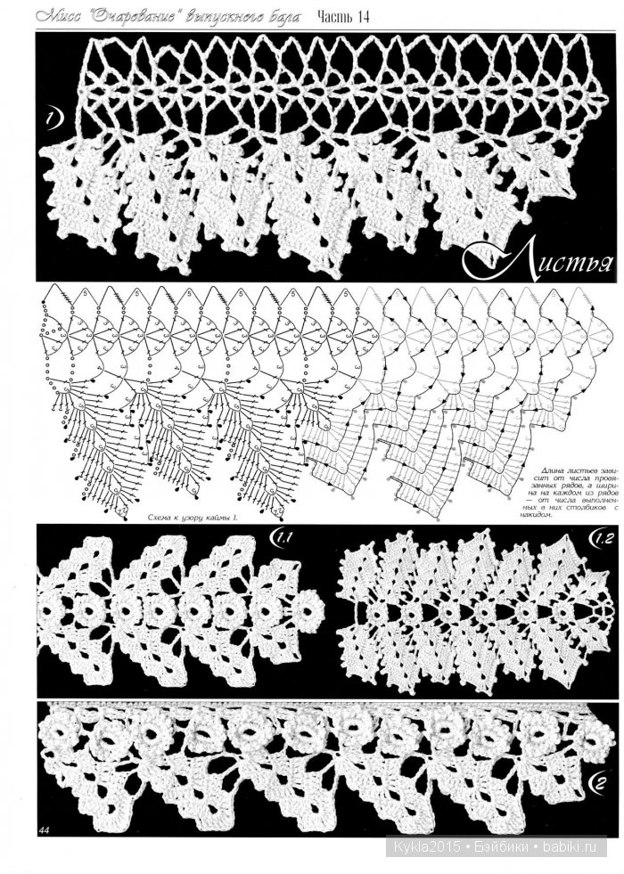 Красивая кайма крючком схемы и описание