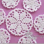 Набор мини-салфеток крючком "Узорный лепесток"