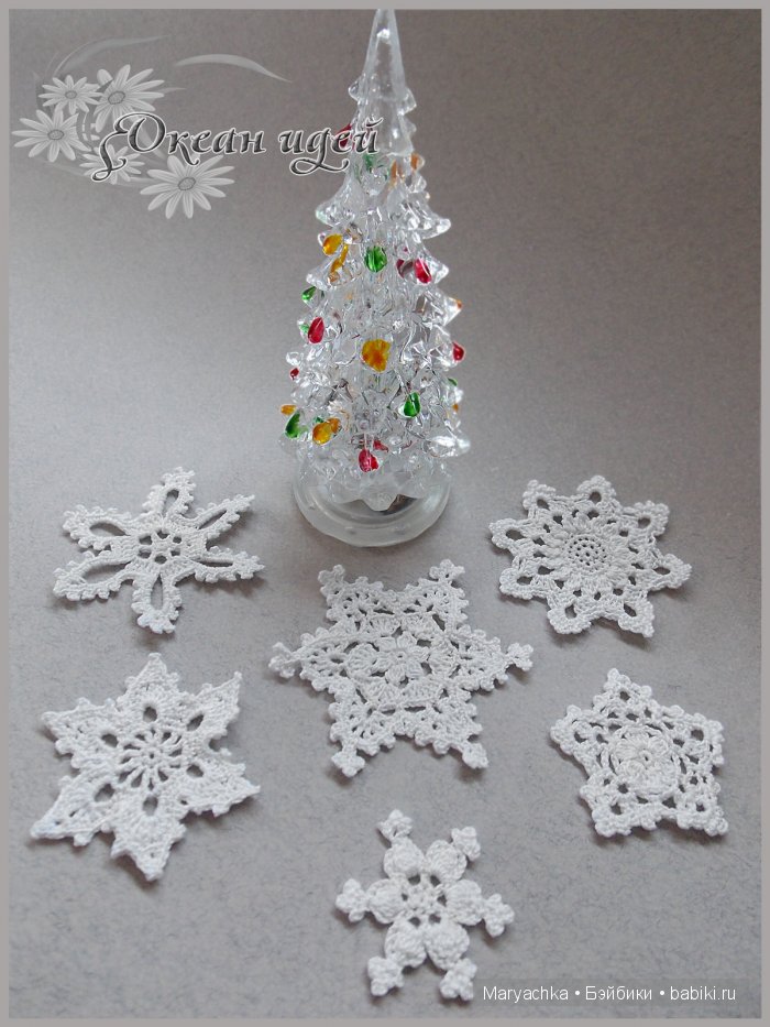 снежинки крючком - морозные узоры