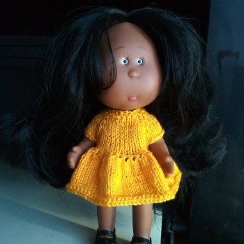 МК платья спицами для микро Мии 14см