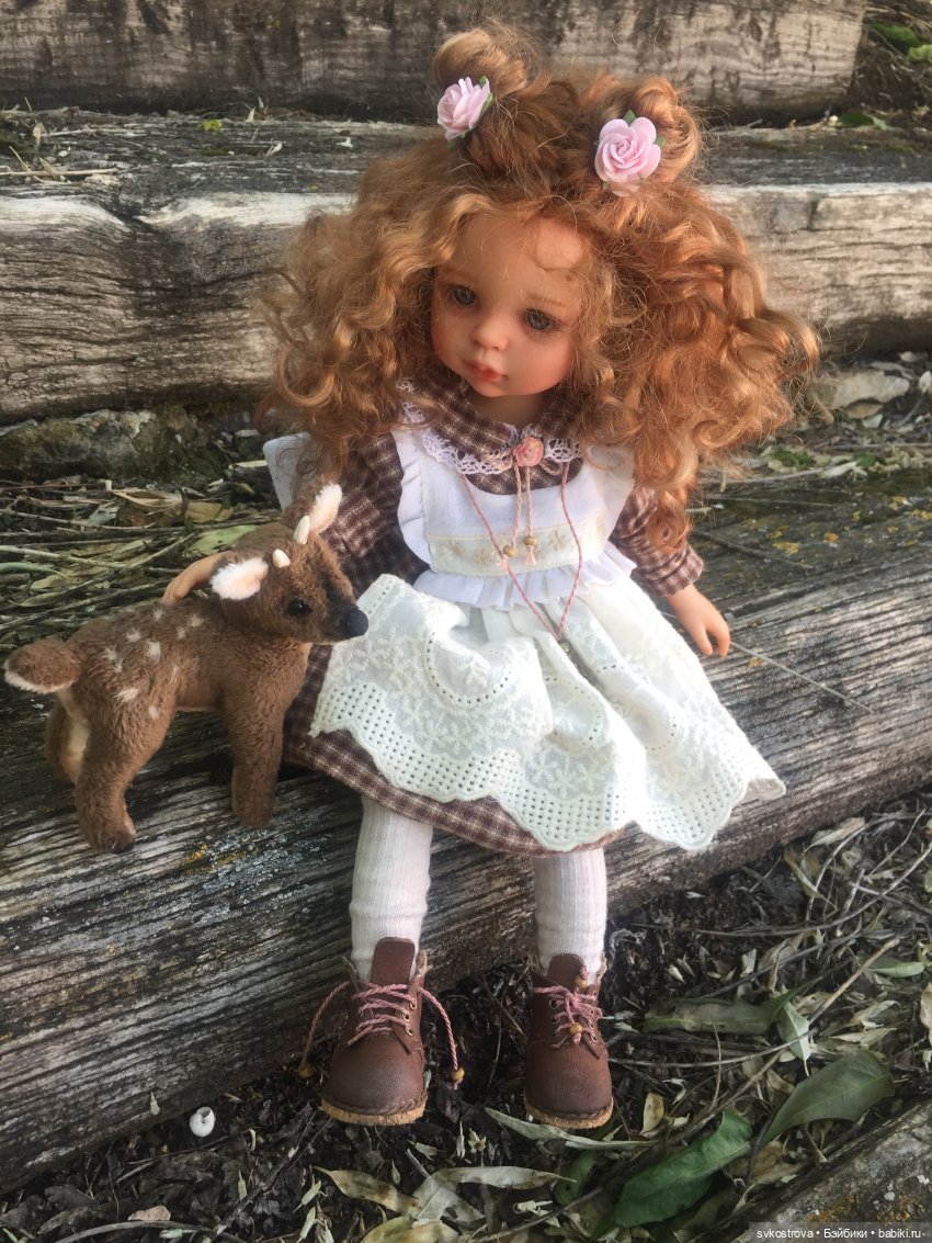 Оленька с олененком — ООАК Paola Reina (Паола Рейна) и испанских кукол: перерисовка (фото 2)