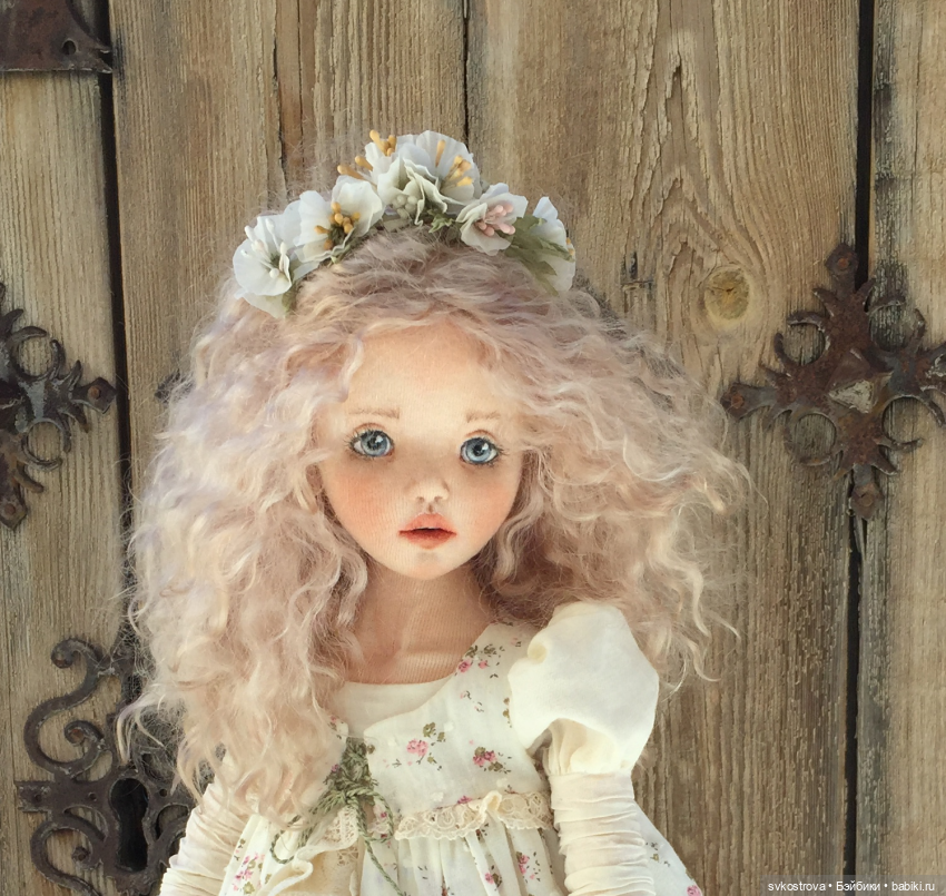 Текстильная кукла - душа, завернутая в ткань. "Девочка с овечкой" (фото 4)