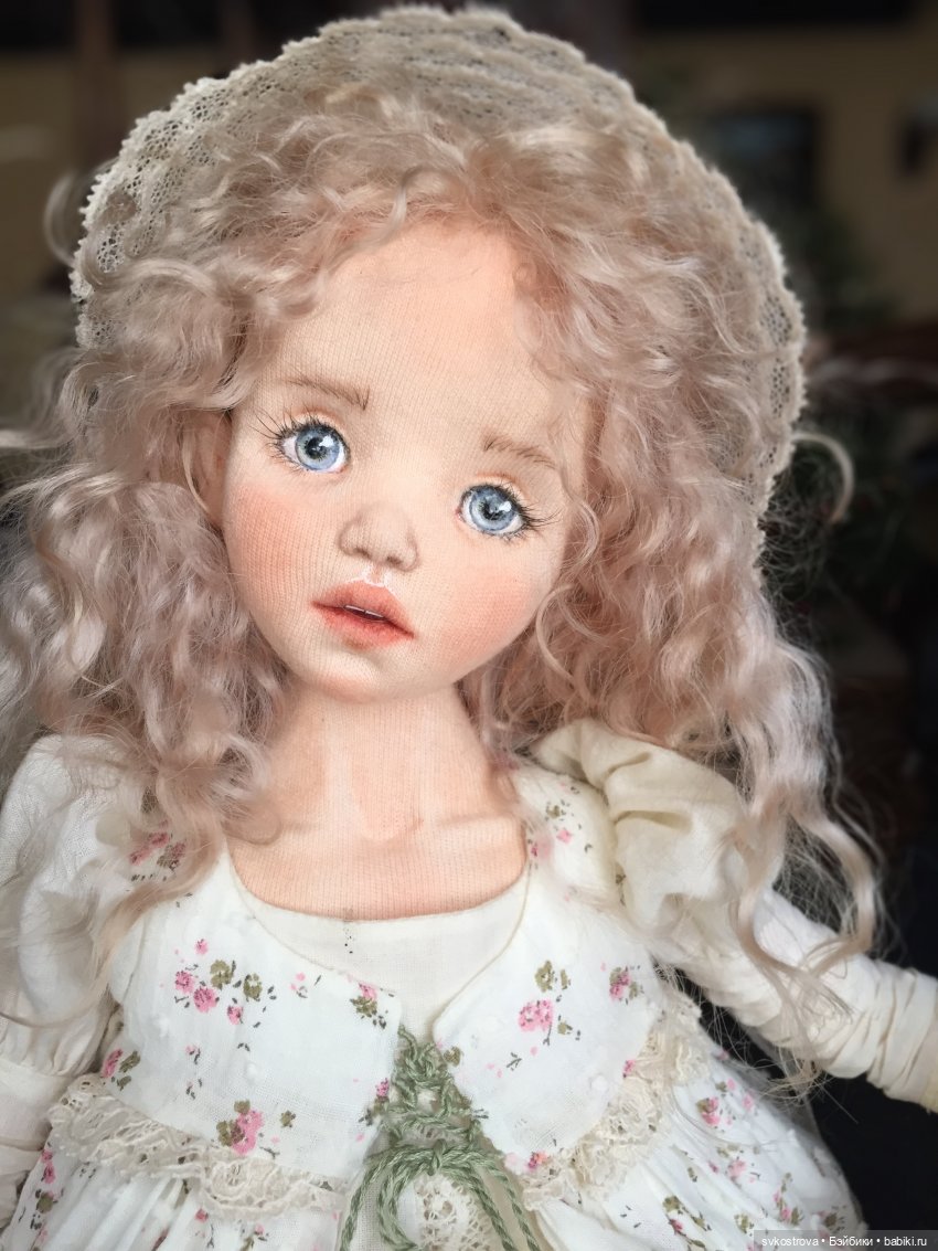 Текстильная кукла - душа, завернутая в ткань. "Девочка с овечкой" (фото 2)