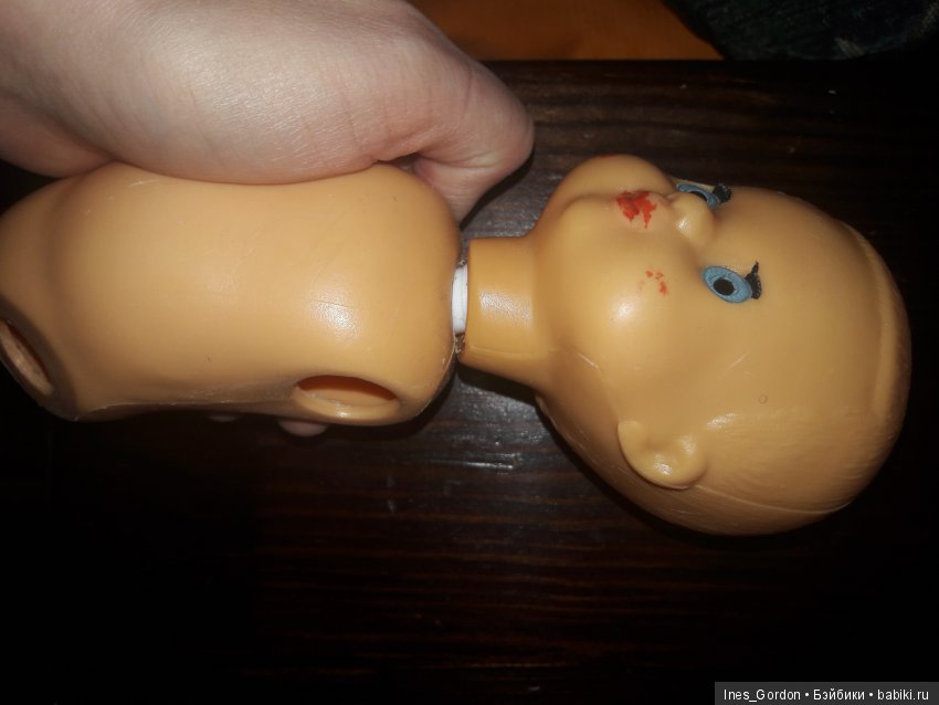 ремонт шейного крепления у куклы