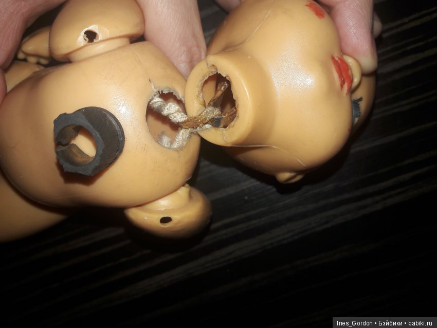 ремонт шейного крепления у куклы