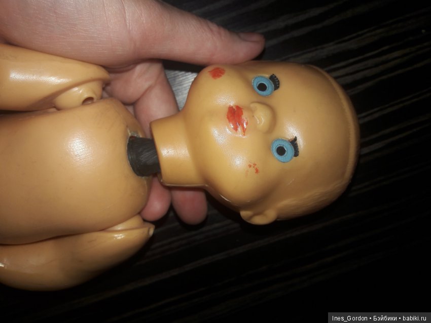 ремонт шейного крепления у куклы