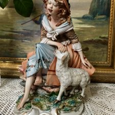 Акция! Рассрочка до 3 месяцев Девочка с овечкой. Capodimonte, Италия ...