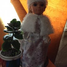 Костюм снегурочки для куклы  ненси