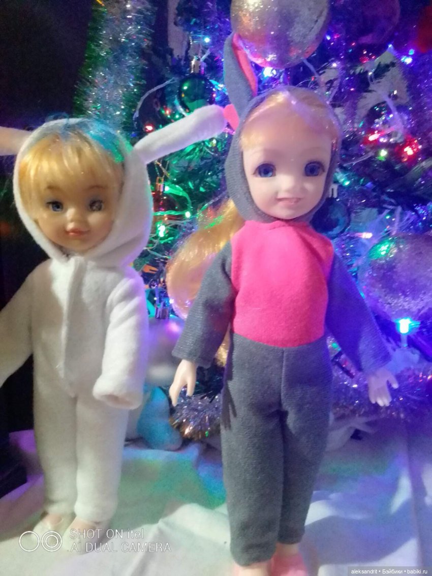 Подготовка к Новому году или преображение давно забытых на полке кукол... продолжение (фото 5)