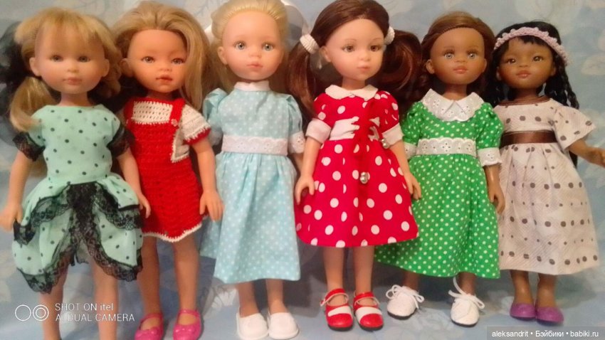 Мои куклы, начало показа моих кукложителей......паолки .Парад девчонок ....,часть 3 ,платьица в горошек