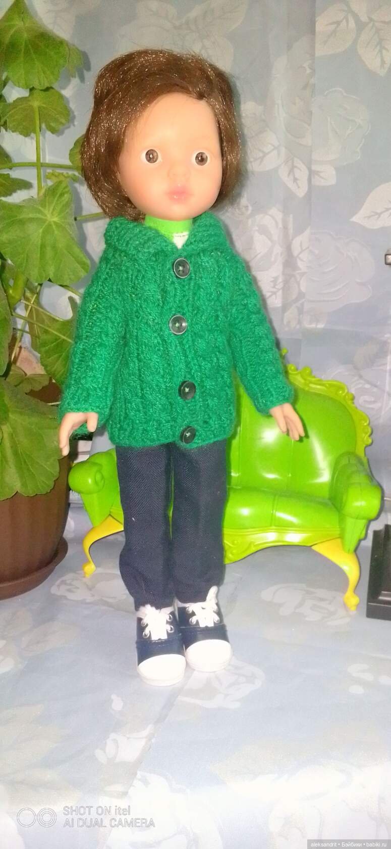 Вязанные наряды для кукол......утеплились (фото 8)