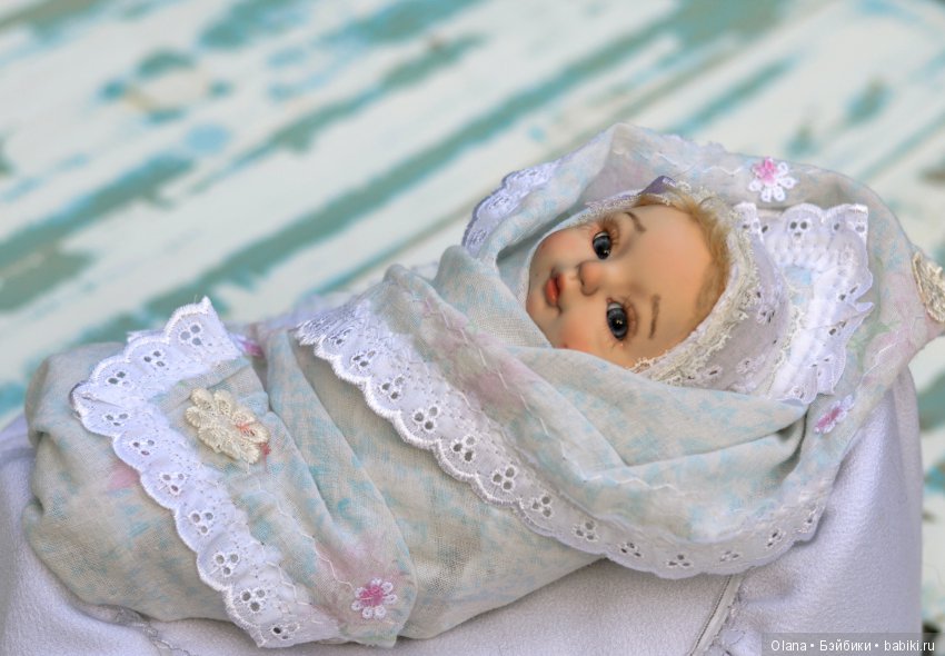 Куклы БЖД бывают младенцами, или крестильный наряд для Агули