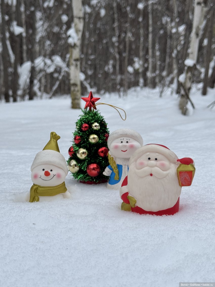 Дед Мороз, Снегурочка и ☃️ в зимнем лесу (фото 4)