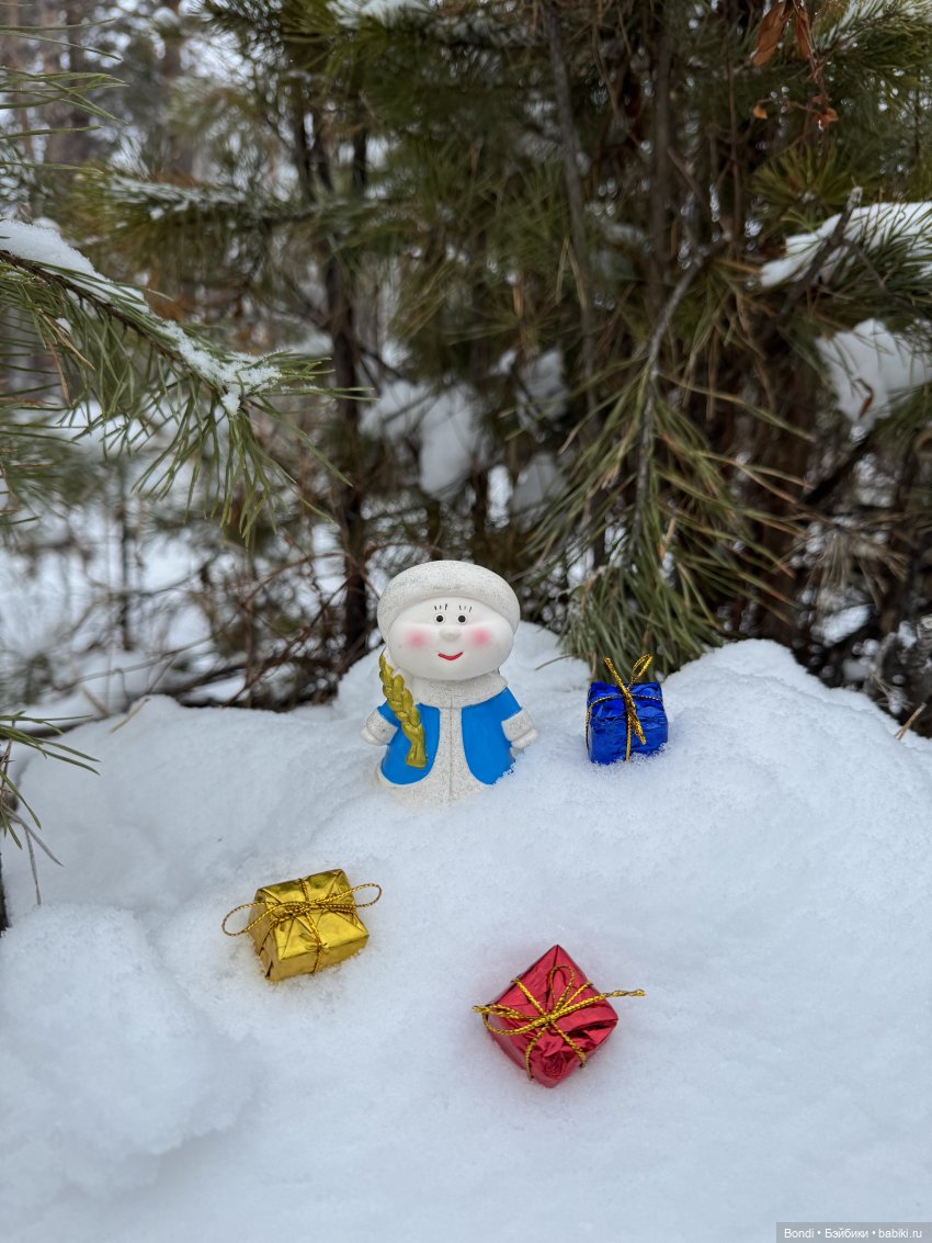 Дед Мороз, Снегурочка и ☃️ в зимнем лесу (фото 3)