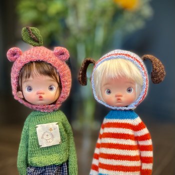 Яркие шапочки для Daya doll и Bubble от itswafflecon