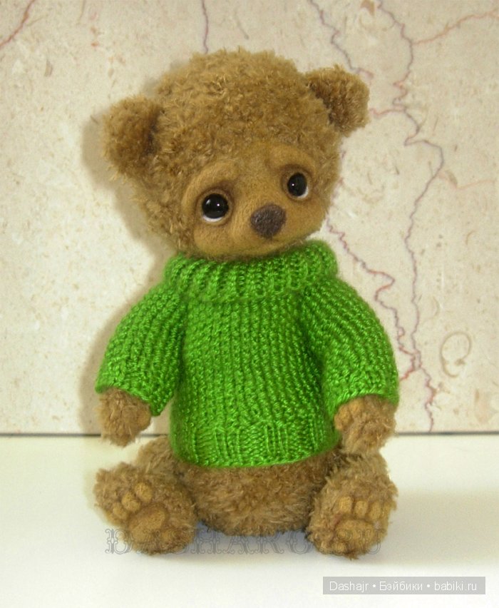 Малыш Тедди, игрушка вязанная спицами (фото 3)